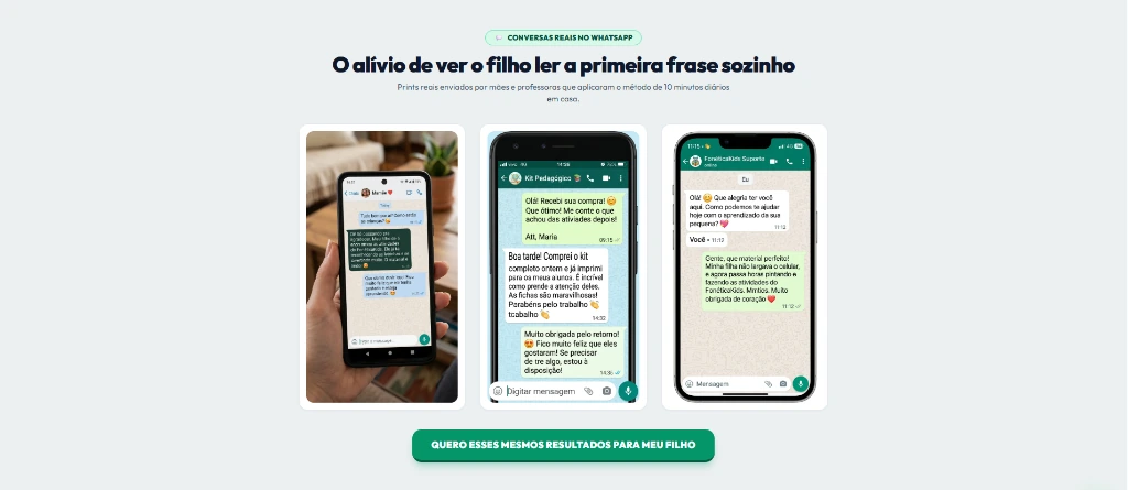 Conversas reais de mães no WhatsApp